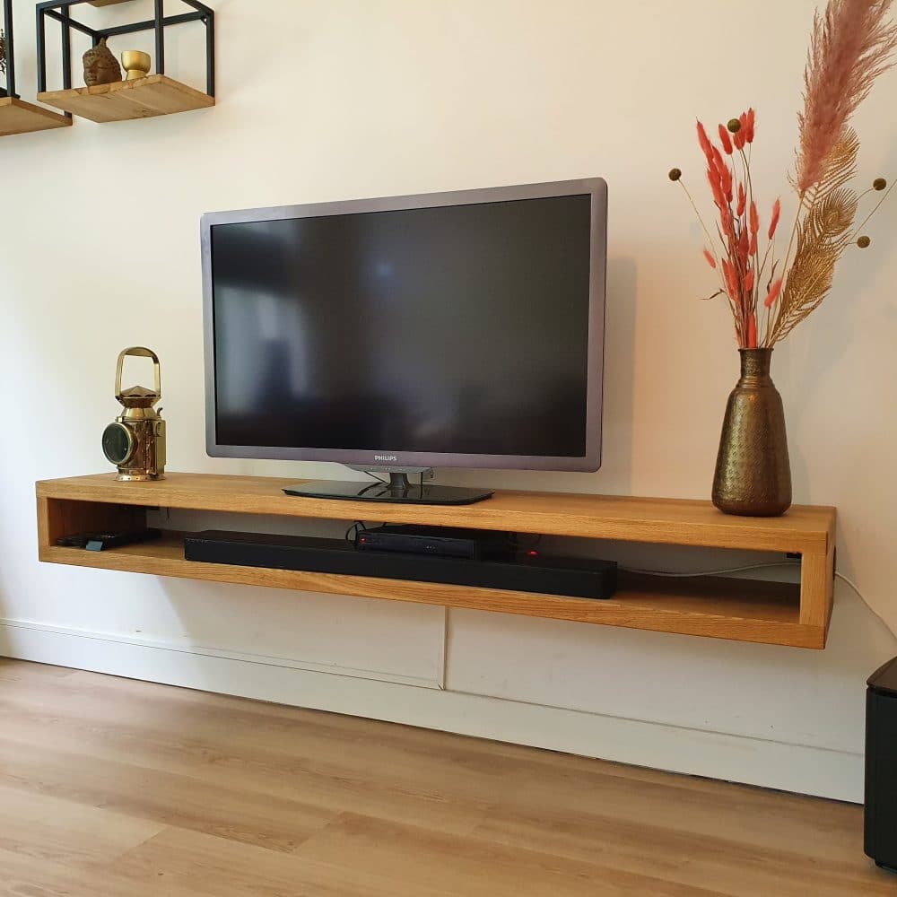 Boom Aangepaste Confronteren Zwevend TV-meubel | Eikenhout | Maatwerk | Kies je lengte | Maikku