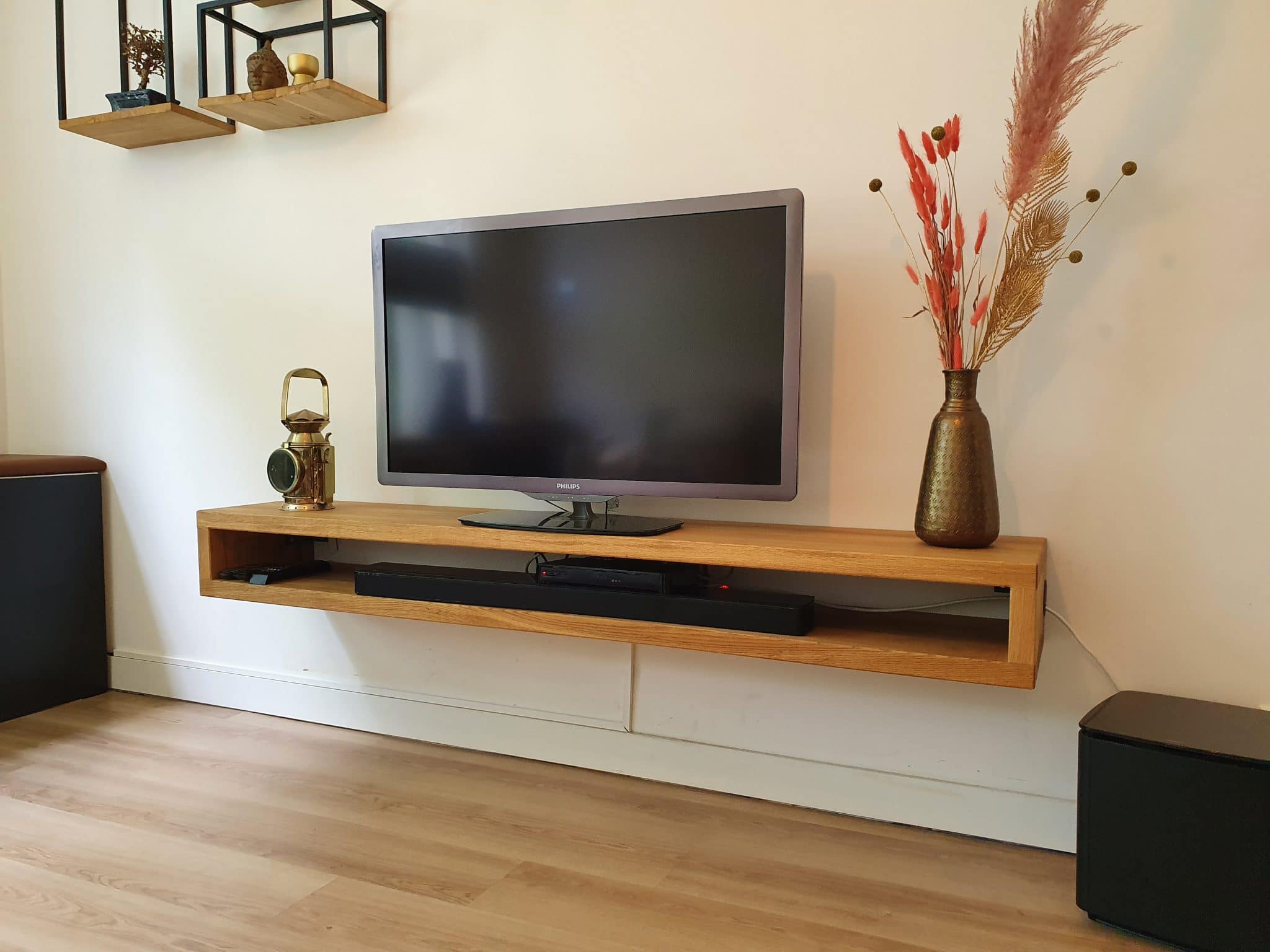 opbouwen prototype Percentage Zwevend TV-meubel | Eikenhout | Maatwerk | Kies je lengte | Maikku