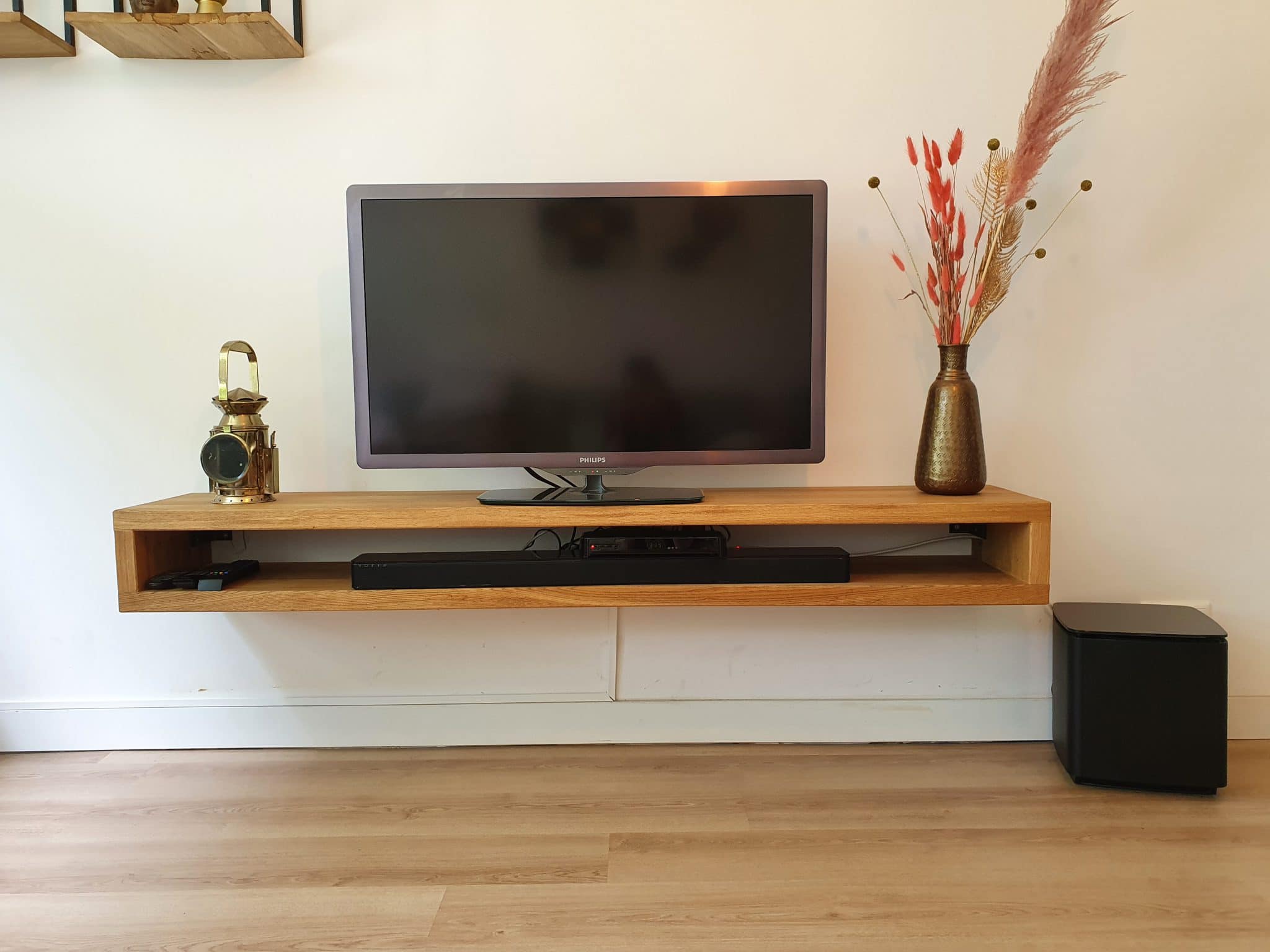 Meerdere Disciplinair roem Zwevend TV-meubel | Eikenhout | Maatwerk | Kies je lengte | Maikku